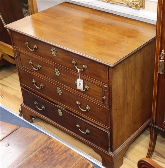 A George III mahogany dressing chest W.90cm